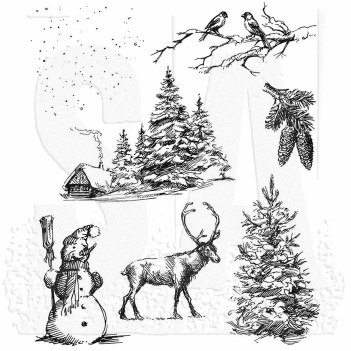 Stampers Anonymous Cling Stamp Winterscape CMS428