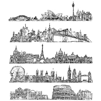 Stampers Anonymous Cling Stamp Cityscapes CMS224