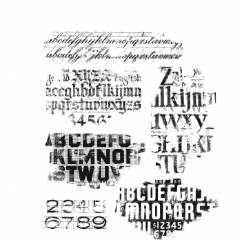 Stampers Anonymous Cling Stamp Faded Type CMS397