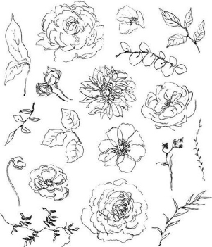 Stampers Anonymous Cling Stamp Floral Elements CMS445