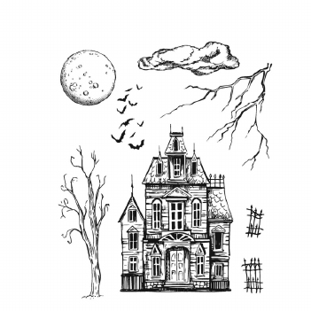 Stampers Anonymous Cling Stamp Sketch Manor CMS408