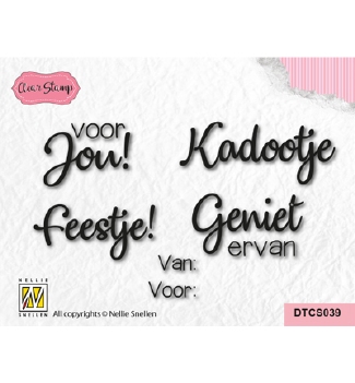 Nellie Snellen Clear Stamp Dutch Texts Feestje DTCS039