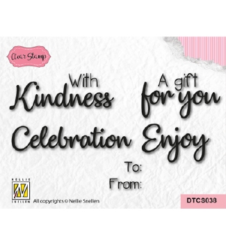 Nellie Snellen Clear Stamp Dutch Texts With Love DTCS038