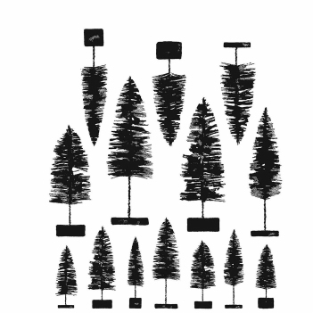 Stampers Anonymous Cling Stamp Bottlebrush Trees CMS455