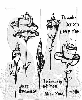 Stampers Anonymous Cling Stamp Abstract Florals CMS479