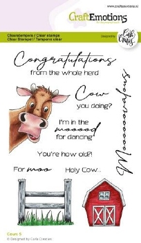 Craft Emotions Clear Stamp Cows 5  130501/1587*