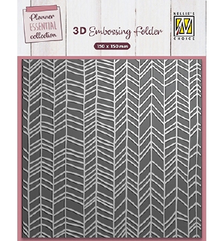 Nellie Snellen 3D Embossing Folder Chevron EF3D090