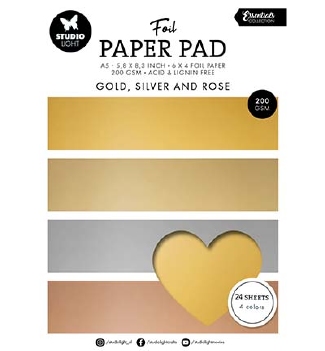 Studio Light Paper Pad Foil Gold, Silver, Rose SL-ES-PP210