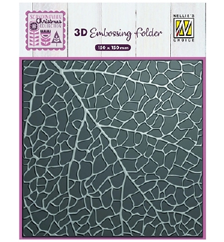 Nellie Snellen 3D Embossing Folder Leaf Grain EF3D099