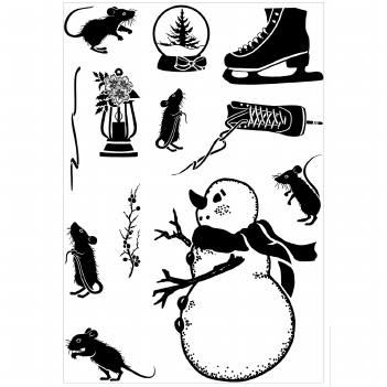 Card-io Clear Stamp Mice Skate CDCCSTMIC-01