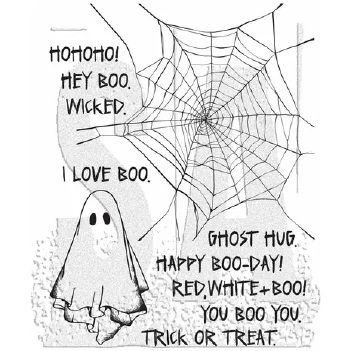 Stampers Anonymous Cling Stamp Boo Crazy CMS495