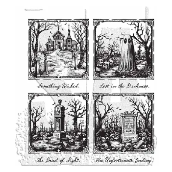 Stampers Anonymous Cling Stamp Framed Frights CMS494