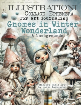 Maremi's Small Art Collage Pages Gnomes in Winter Wonderland