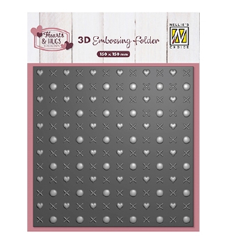 Nellie Snellen 3D Embossing Folder Hug & Kisses EF3D107