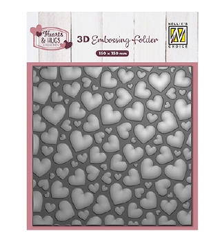 Nellie Snellen 3D Embossing Folder Pop Up Hearts EF3D106