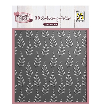 Nellie Snellen 3D Embossing Folder Heart Branches EF3D105