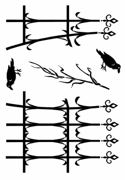 Card-io Clear Stamp Broken Railings CCSTBRO-01