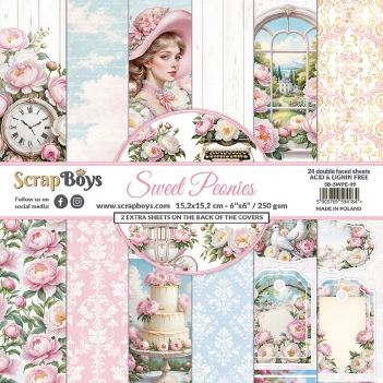 Scrapboys Papierblok Sweet Peonies SB-SWPE-09