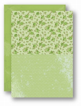 Nellie Snellen Achtergrondvel Groen Roses NEVA028*