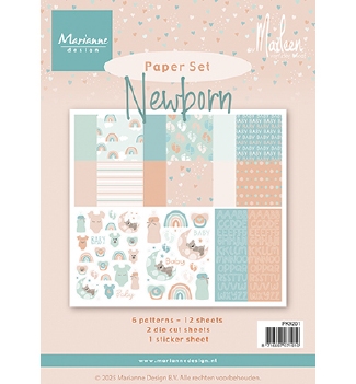 Marianne Design Paper Set Newborn by Marleen PK9201