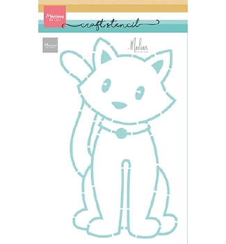 Marianne Design Stencil Sitting Cat by Marleen PS8179