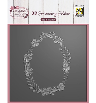 Nellie Snellen 3D Embossing Folder Flower Wreath EF3D110