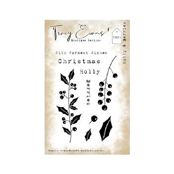 Tracy Evans Clear Stamp Holly & Berries TE021