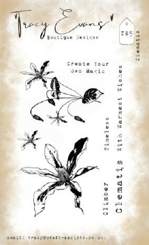 Tracy Evans Clear Stamp Clematis TE005