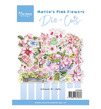 Marianne Design Die Cuts Mattie's Pink Flowers VK9626