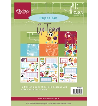 Marianne Design Paper Set Go Team PK9207