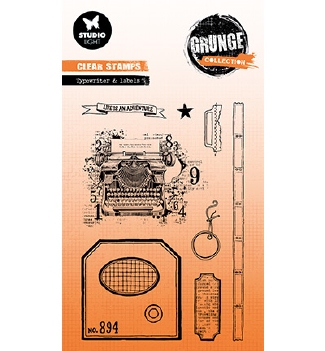 Studio Light Clear Stamp Grunge Typewriter & Labels SL-GR-STAMP826
