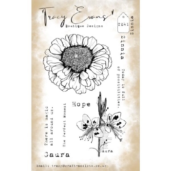 Tracy Evans Clear Stamp Zinnia TE041