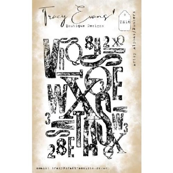 Tracy Evans Clear Stamp Artsy Alphas & Numbers TE016