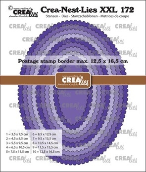 Crea-Nest-Lies set Snijmal Oval Postage Border CLNestXXL172