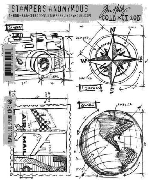 Stampers Anonymous Cling Stamp Travel Bleuprints CMS148