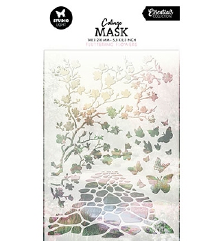 Studio Light Mask Stencil Fluttering Flowers SL-ES-MASK363