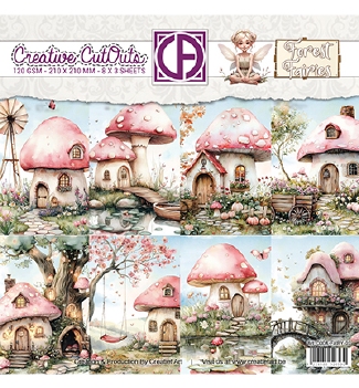 Creatief Art Achtergrondpapier Forest Fairies Huisjes CCOA-FAIRY-02