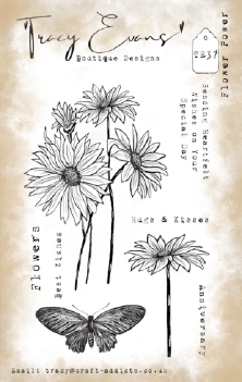 Tracy Evans Clear Stamp Flower Power TE037