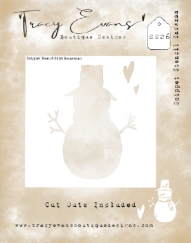 Tracy Evans Mask Stencil Snowman SS026