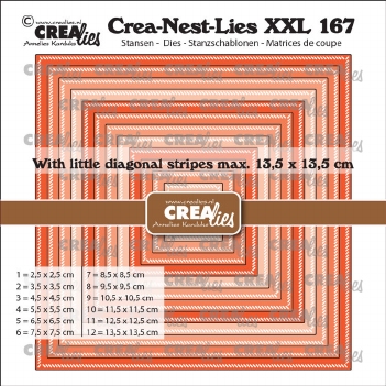 Crea-Nest-Lies set Snijmal Square Diagonal Stripes CLNestXXL167