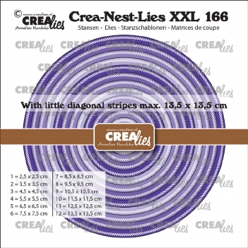 Crea-Nest-Lies set Snijmal Circle Diagonal Stripes CLNestXXL166
