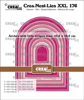 Crea-Nest-Lies set Snijmal Arches Litlle Stripe CLNestXXL176
