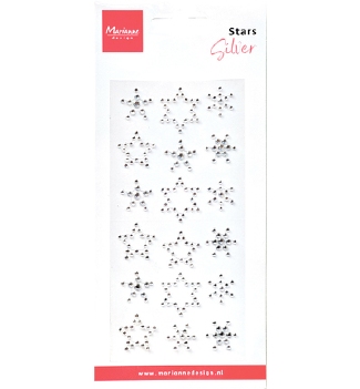 Marianne Design Zelfklevende Rhine Stones Stars Silver CA3216