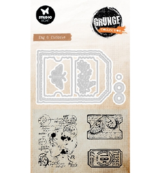 Studio Light Clear Stamp & Die Cut Grunge Tag & Tickets SL-GR-SCD99