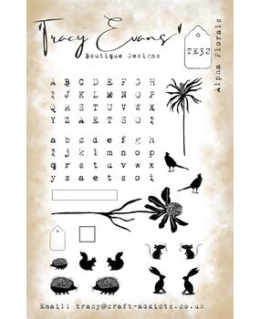 Tracy Evans Clear Stamp Alpha Florals TE032