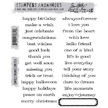 Stampers Anonymous Cling Stamp Simple Sayings CMS155