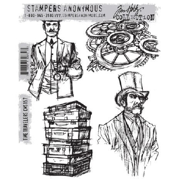 Stampers Anonymous Cling Stamp Time Travelers CMS157