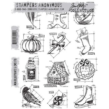 Stampers Anonymous Cling Stamp Mini Blueprints CMS170