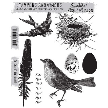 Stampers Anonymous Cling Stamp Bird Feather CMS180