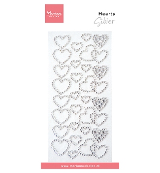 Marianne Design Zelfklevende Rhine Stones Heart Silver CA3221